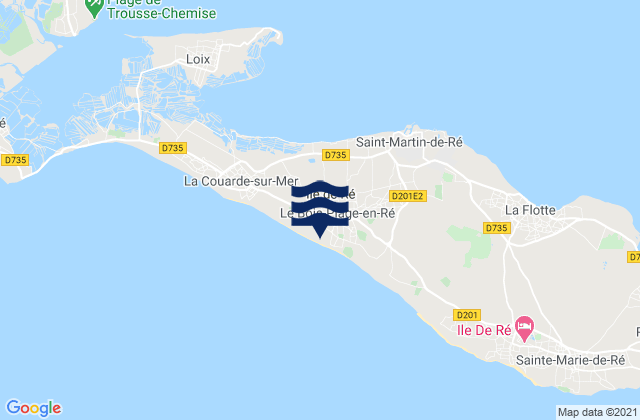 Carte des horaires des marées pour Ile de Re - Le Gouyot, France
