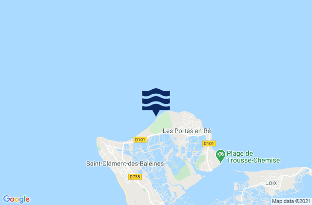 Carte des horaires des marées pour Ile de Re - Petit Bec, France