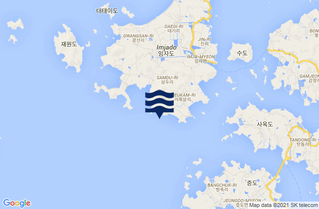 Carte des horaires des marées pour Imja-do, South Korea