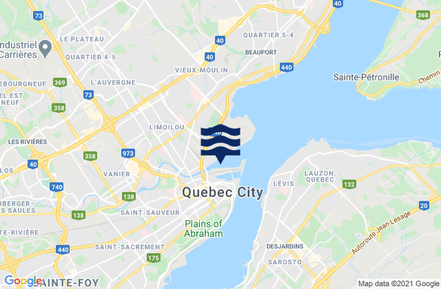 Carte des horaires des marées pour Immigration Wharf, Canada