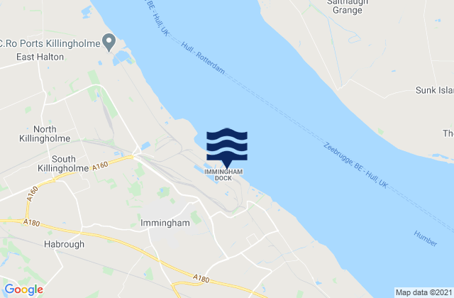 Carte des horaires des marées pour Immingham Dock, Humberside, United Kingdom