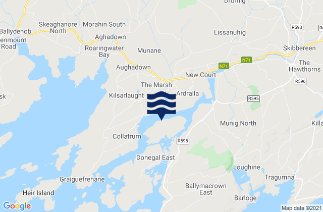 Carte des horaires des marées pour Inishbeg, Ireland