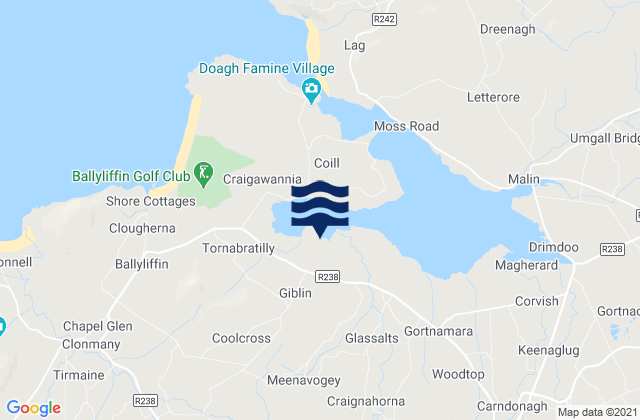 Carte des horaires des marées pour Inishowen, Ireland