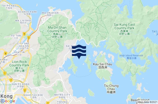 Carte des horaires des marées pour Inner Port Shelter, Hong Kong