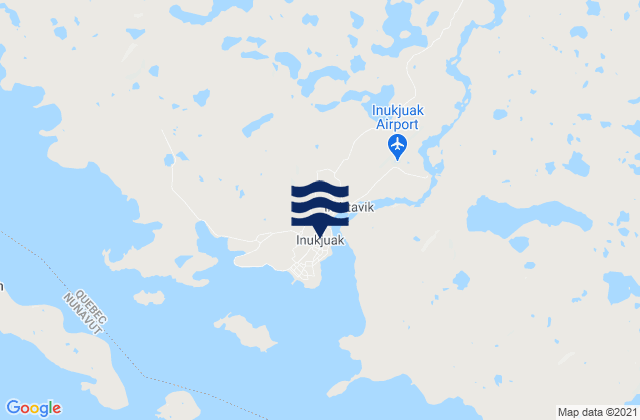 Carte des horaires des marées pour Inoucdjouac, Canada