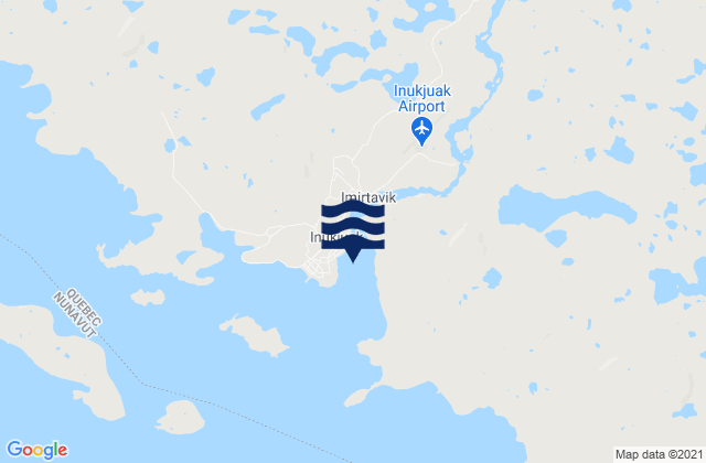 Carte des horaires des marées pour Inukjuak, Canada
