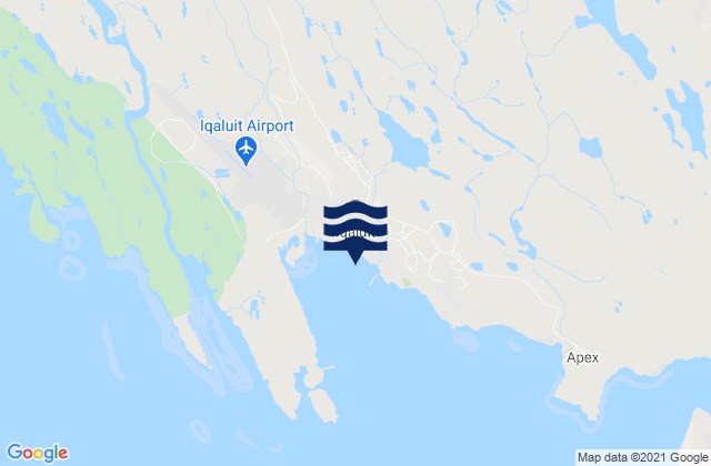 Carte des horaires des marées pour Iqaluit, Canada