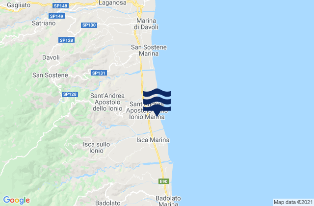 Carte des horaires des marées pour Isca sullo Ionio, Italy
