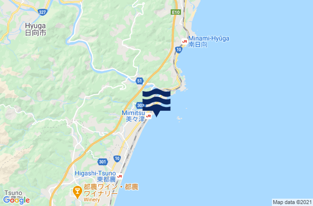 Carte des horaires des marées pour Ishinamigawa, Japan