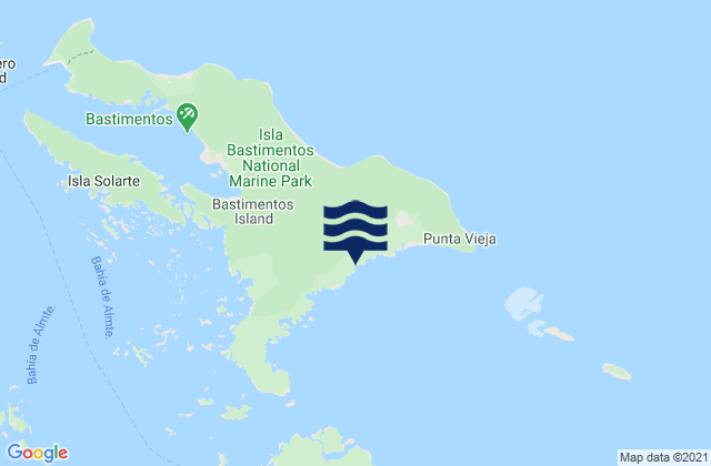 Carte des horaires des marées pour Isla Bastimentos, Panama