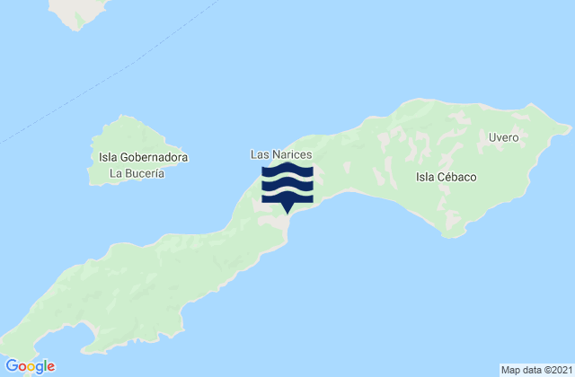 Carte des horaires des marées pour Isla Cébaco, Panama