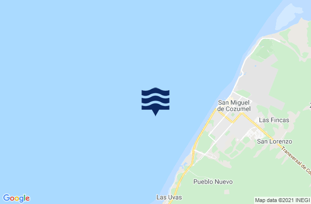 Carte des horaires des marées pour Isla De Cozumel, Mexico
