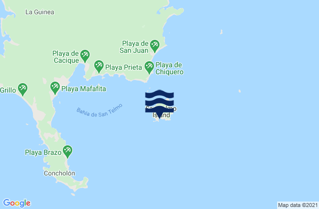Carte des horaires des marées pour Isla San Telmo, Panama