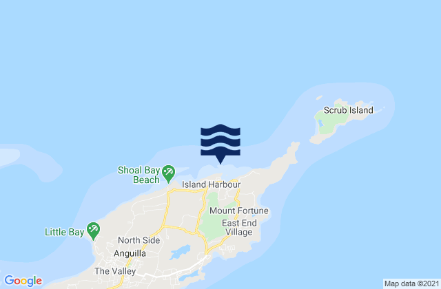 Carte des horaires des marées pour Island Harbour, Anguilla