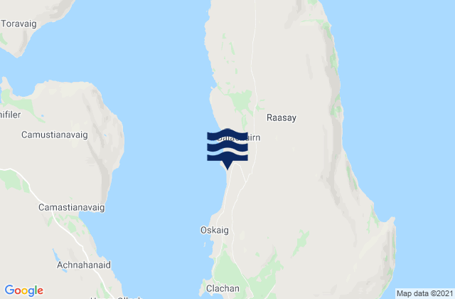 Carte des horaires des marées pour Island of Raasay, United Kingdom