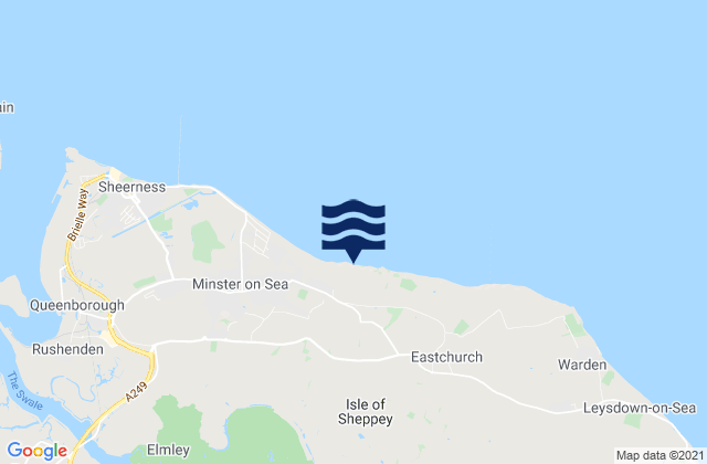 Carte des horaires des marées pour Isle of Sheppey, United Kingdom