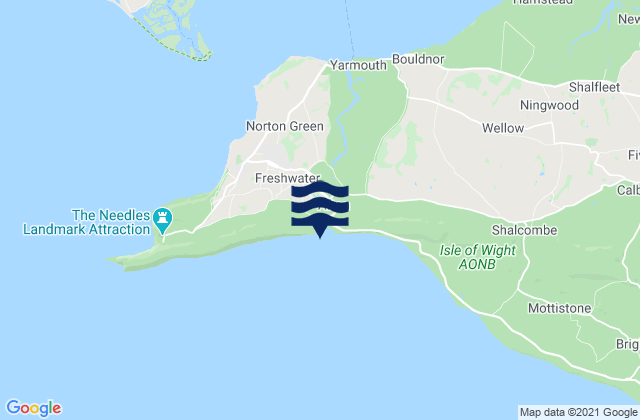 Carte des horaires des marées pour Isle of Wight - Freshwater, United Kingdom
