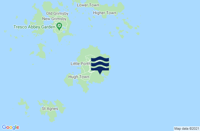Carte des horaires des marées pour Isles of Scilly, United Kingdom