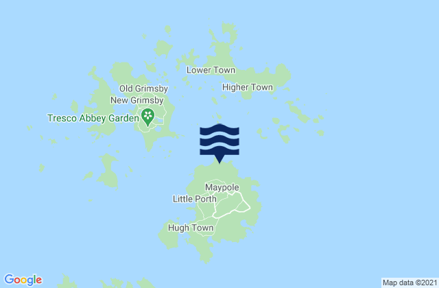 Carte des horaires des marées pour Isles of Scilly, United Kingdom