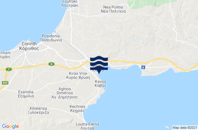Carte des horaires des marées pour Isthmía, Greece