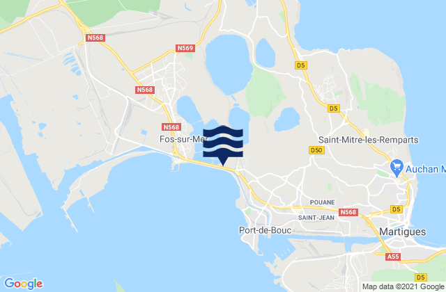 Carte des horaires des marées pour Istres, France