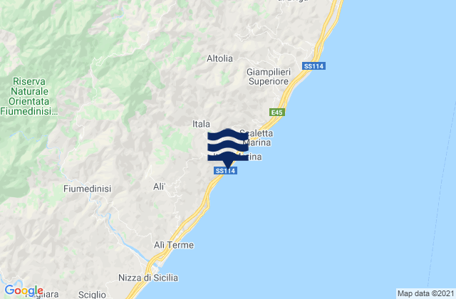 Carte des horaires des marées pour Itala, Italy