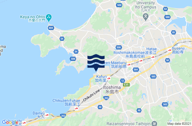 Carte des horaires des marées pour Itoshima-shi, Japan