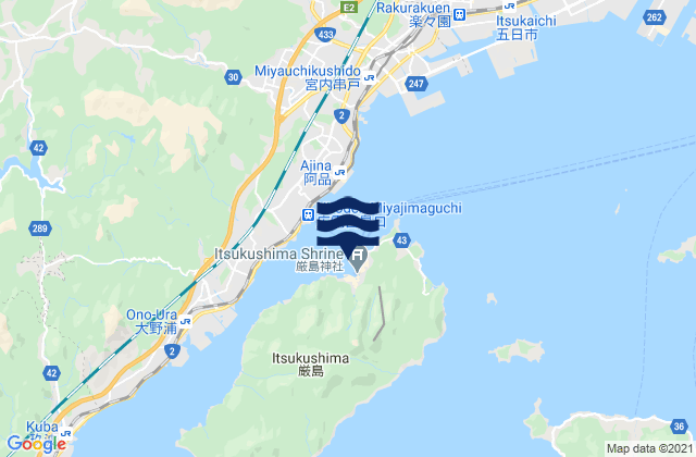 Carte des horaires des marées pour Itsuku Shima, Japan