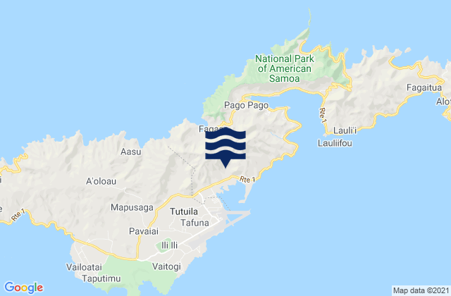 Carte des horaires des marées pour Itu‘aū County, American Samoa