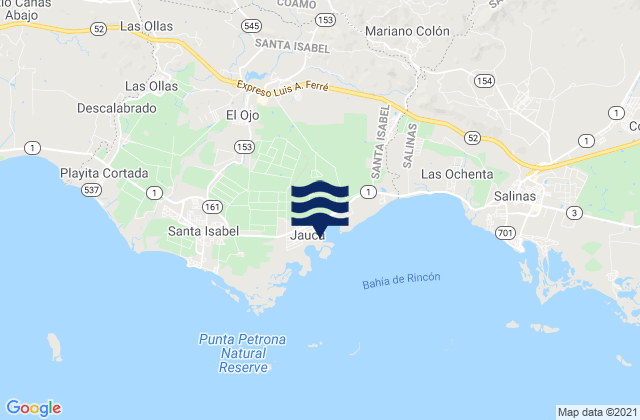 Carte des horaires des marées pour Jauca 1 Barrio, Puerto Rico