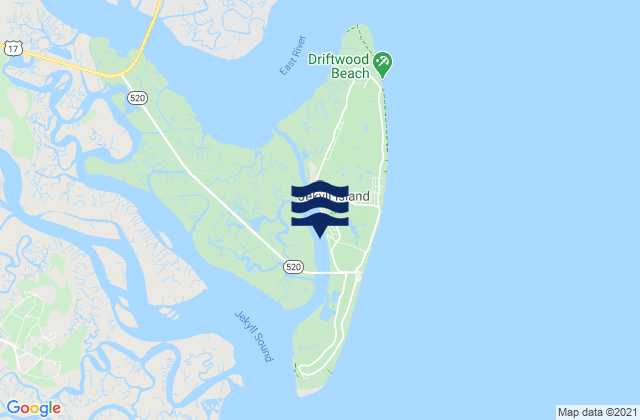 Carte des horaires des marées pour Jekyll Island Marina Jekyll Creek, United States