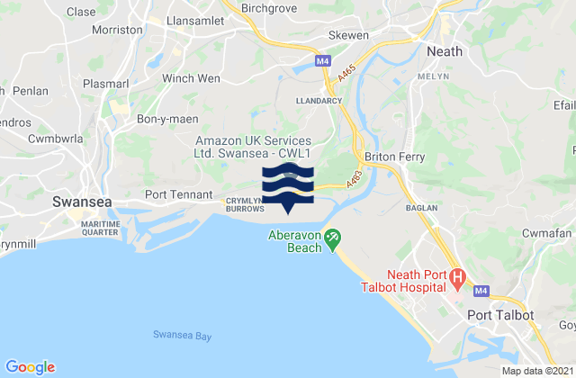 Carte des horaires des marées pour Jersey Marine Beach, United Kingdom