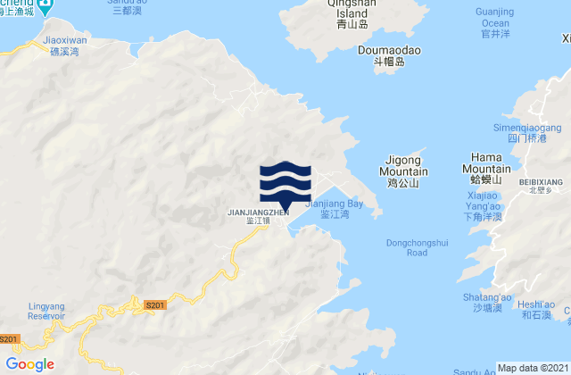 Carte des horaires des marées pour Jianjiang, China