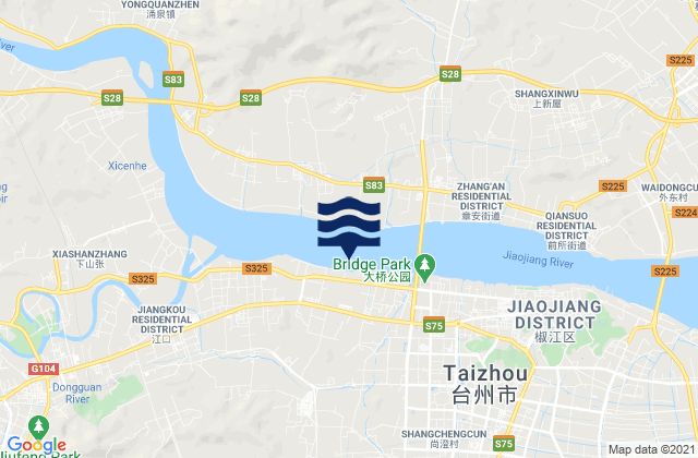 Carte des horaires des marées pour Jiazhi, China