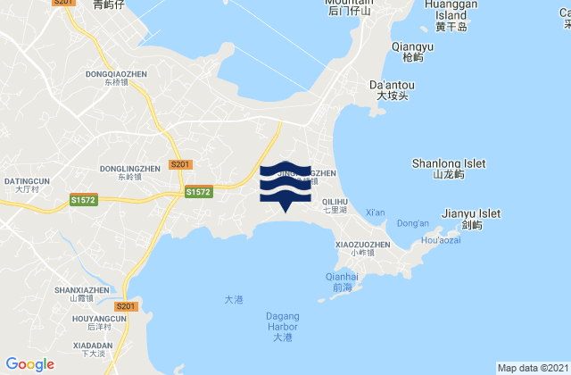 Carte des horaires des marées pour Jingfeng, China
