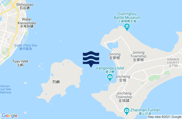 Carte des horaires des marées pour Jinlie Shuidao, Taiwan