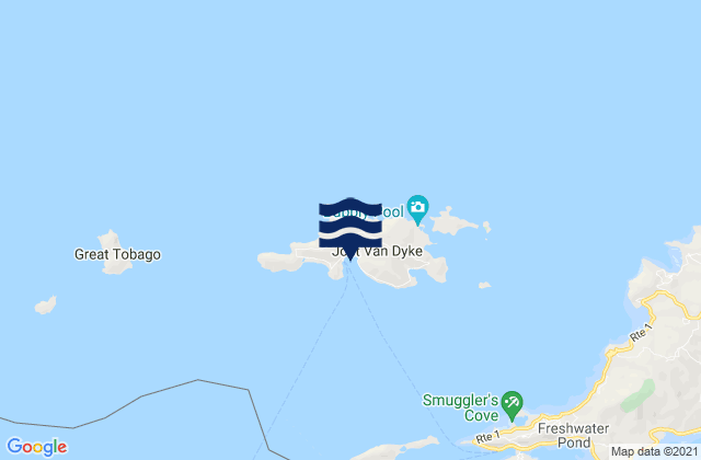Carte des horaires des marées pour Jost Van Dyke Island, British Virgin Islands