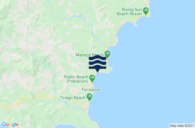Carte des horaires des marées pour Jovellar, Philippines