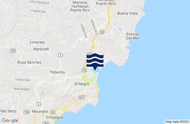 Carte des horaires des marées pour Juan Martín Barrio, Puerto Rico
