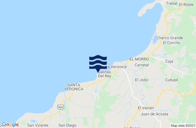 Carte des horaires des marées pour Juan de Acosta, Colombia