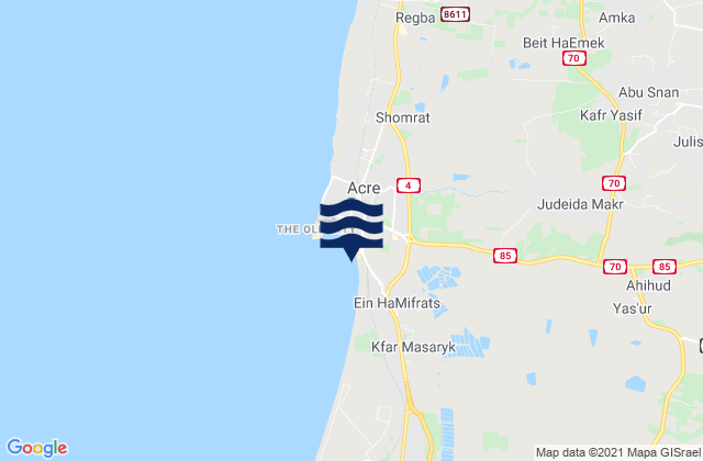 Carte des horaires des marées pour Judeida Makr, Israel