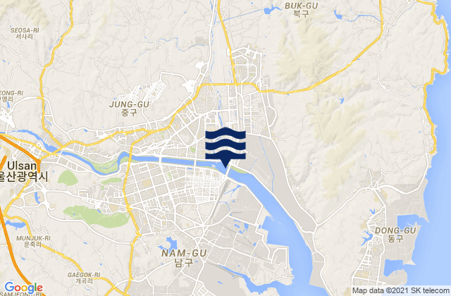 Carte des horaires des marées pour Jung-gu, South Korea