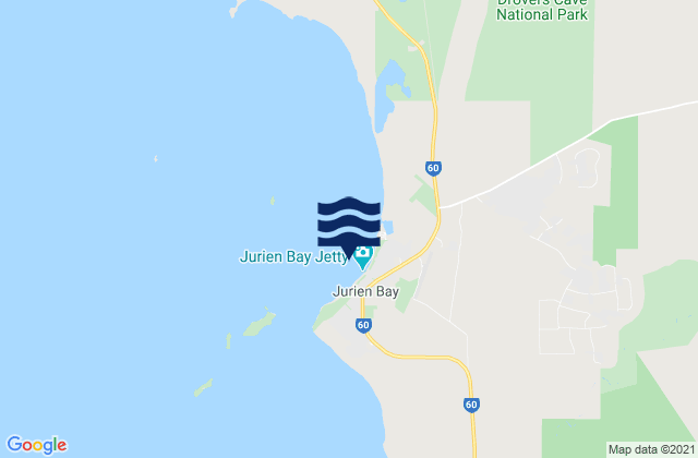 Carte des horaires des marées pour Jurien Bay, Australia
