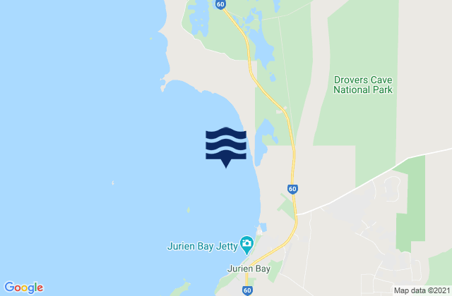 Carte des horaires des marées pour Jurien Bay, Australia