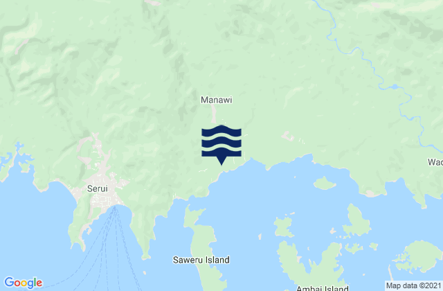 Carte des horaires des marées pour Kabupaten Kepulauan Yapen, Indonesia