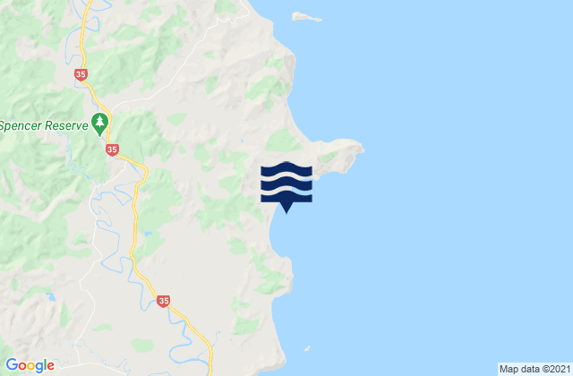 Carte des horaires des marées pour Kaiaua Bay, New Zealand