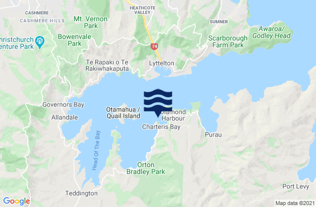 Carte des horaires des marées pour Kaioruru/Church Bay, New Zealand