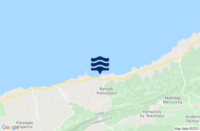 Carte des horaires des marées pour Kalograía, Cyprus