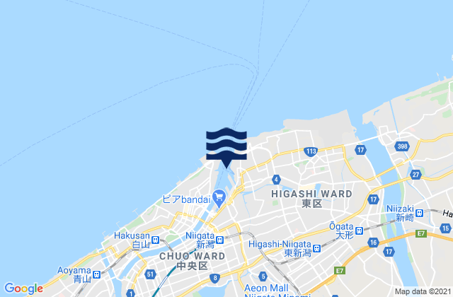 Carte des horaires des marées pour Kameda-honchō, Japan