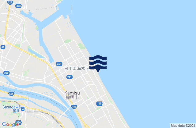 Carte des horaires des marées pour Kamisu-shi, Japan